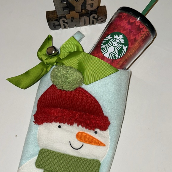 🧋🧜‍♀️STARBUCKS 2022 Holiday Sweater Weave Red 16 oz. Insulated TravelTumbler - Picture 7 of 8